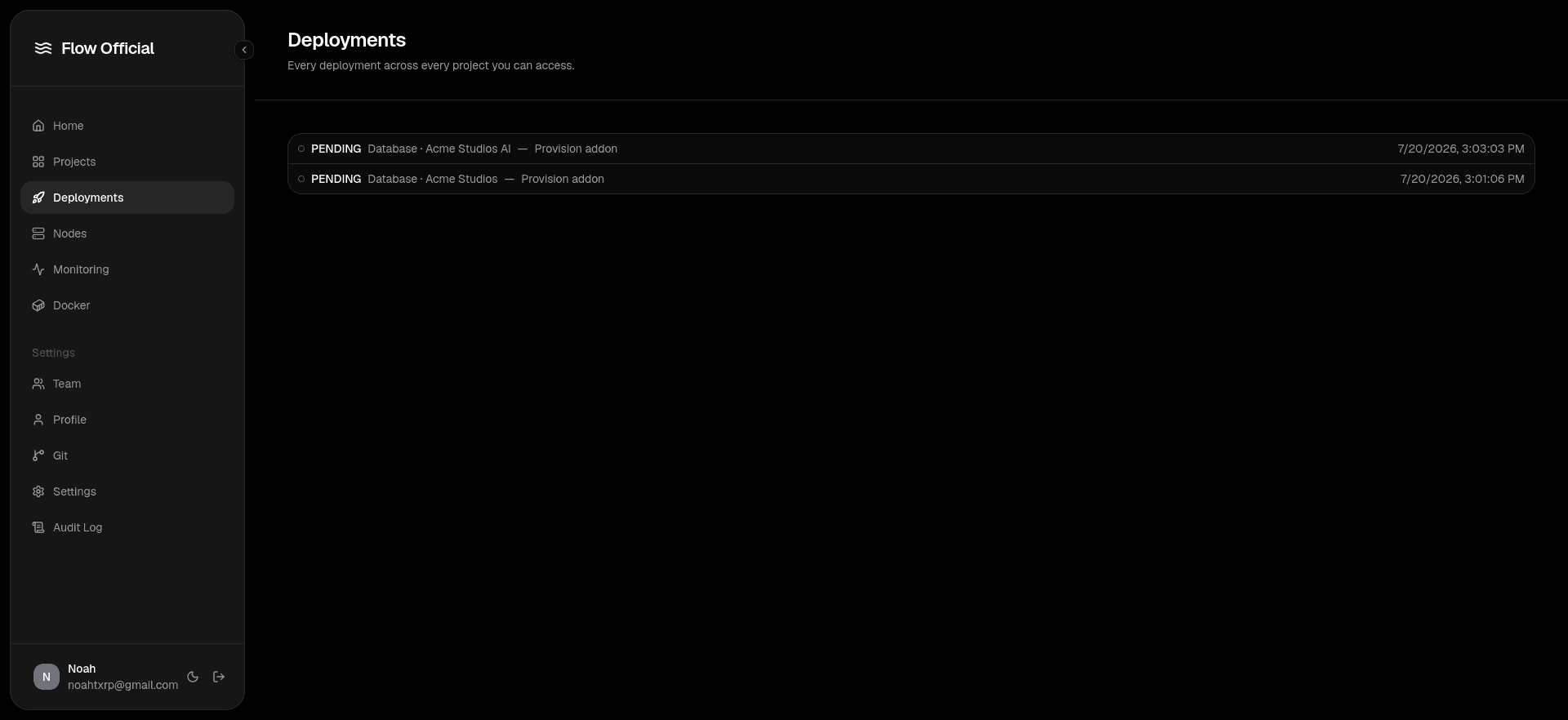 Flow deployments